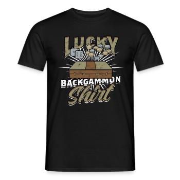 Backgammon chanceux - T-shirt homme - noir - Devant - AI Model Male 178 light (178cm)
