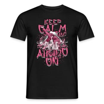 Keep Calm And Aikido On Aikidoka - Männer T-Shirt - Schwarz - Vorne - AI Model Male 178 light (178cm)
