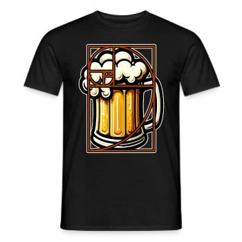 Beer Perfection Golden Ratio Fibonacci Funny - Men's T-Shirt - black - Front - AI Model Male 178 light (178cm)