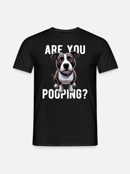 du? Staffy Staffordshire Hund - Männer T-Shirt - Schwarz