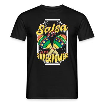 Salsa Is My Superpower Salsero Salsera - Männer T-Shirt - Schwarz - Vorne - AI Model Male 178 light (178cm)