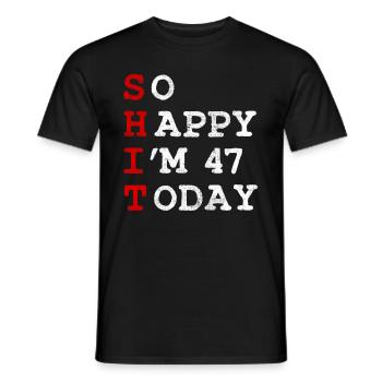 Birthday 47 Birthday Year Birth Funny - Men's T-Shirt - black - Front - AI Model Male 178 light (178cm)