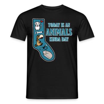 Vétérinaire Assistant Chaussette Vétérinaire - T-shirt homme - noir - Devant - AI Model Male 178 light (178cm)