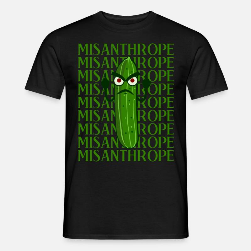 Misanthrop Grumpy Cucumber Dislike - Männer T-Shirt - Schwarz