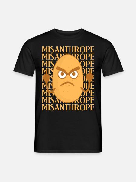 Misanthropist Grumpy Potato Misanthrope - Men's T-Shirt - black