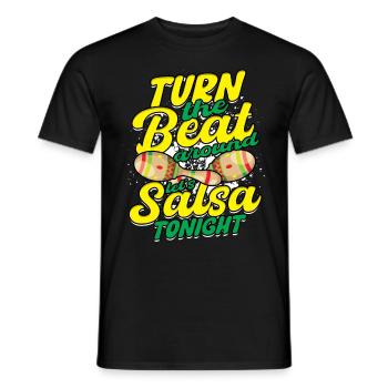 Tournez le rythme Let’s Salsa Tonight - T-shirt homme - noir - Devant - AI Model Male 178 light (178cm)