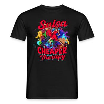 Salsa Cheaper Than Therapy Salsero Salsera - Männer T-Shirt - Schwarz - Vorne - AI Model Male 178 light (178cm)