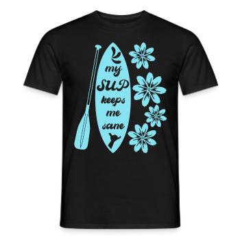 Stand up Paddle Planche de SUP - T-shirt homme - noir - Devant - AI Model Male 178 light (178cm)