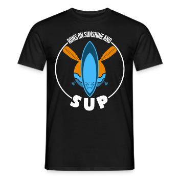 SUP Board Stand up Paddling Paddles - Men's T-Shirt - black - Front - AI Model Male 178 light (178cm)