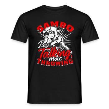 Sambo Less Talking More Throwing - Männer T-Shirt - Schwarz - Vorne - AI Model Male 178 light (178cm)