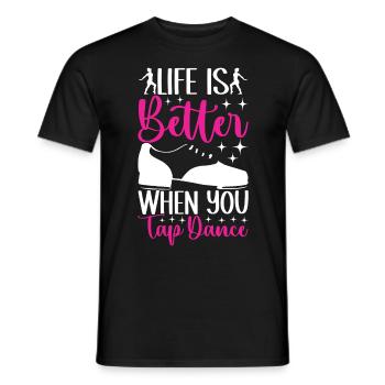 Stepptanz Stepptänzer - Männer T-Shirt - Schwarz - Vorne - AI Model Male 178 light (178cm)