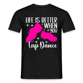 Stepptanz Stepptänzer - Männer T-Shirt - Schwarz - Vorne - AI Model Male 178 light (178cm)