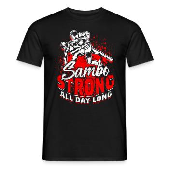 Sambo Strong All Day Long - Men's T-Shirt - black - Front - AI Model Male 178 light (178cm)