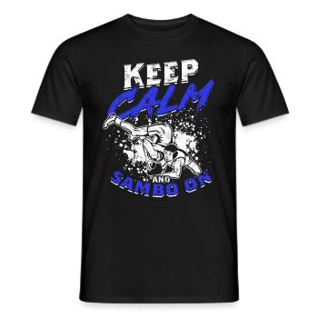 Keep Calm And Sambo On - Men's T-Shirt - black - Front - AI Model Male 178 light (178cm)