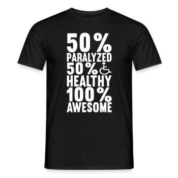 Personnes en fauteuil roulant Fauteuil roulant - T-shirt homme - noir - Devant - AI Model Male 178 light (178cm)