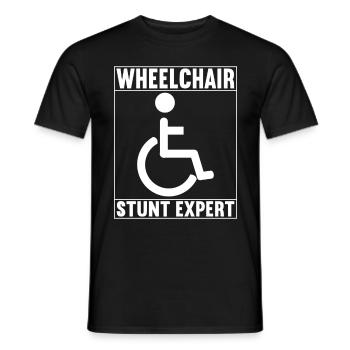 Personnes en fauteuil roulant Fauteuil roulant - T-shirt homme - noir - Devant - AI Model Male 178 light (178cm)