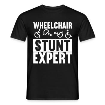 Personnes en fauteuil roulant Fauteuil roulant - T-shirt homme - noir - Devant - AI Model Male 178 light (178cm)