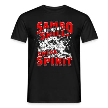 Sambo Blend Of Skill Sweat And Spirit - Men's T-Shirt - black - Front - AI Model Male 178 light (178cm)