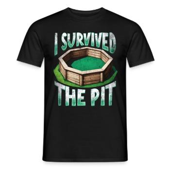 Gagaball Gaga Ball J’ai survécu à la fosse - T-shirt homme - noir - Devant - AI Model Male 178 light (178cm)