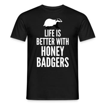 Honey Badger Joke Honey Badgers - Männer T-Shirt - Schwarz - Vorne - AI Model Male 178 light (178cm)