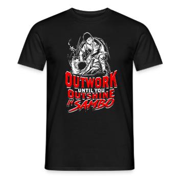 Outwork Until You Outshine In Sambo - Men's T-Shirt - black - Front - AI Model Male 178 light (178cm)