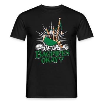 Dudelsack Sackpfeife - Männer T-Shirt - Schwarz - Vorne - AI Model Male 178 light (178cm)