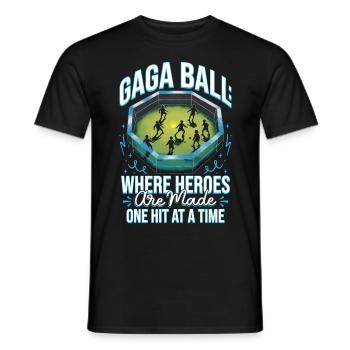 Gagaball Gaga Ball Where Heroes Are Made - Men's T-Shirt - black - Front - AI Model Male 178 light (178cm)