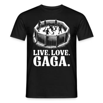 Gagaball Gaga Ball Dodgeball Live Love Gaga - T-shirt homme - noir - Devant - AI Model Male 178 light (178cm)