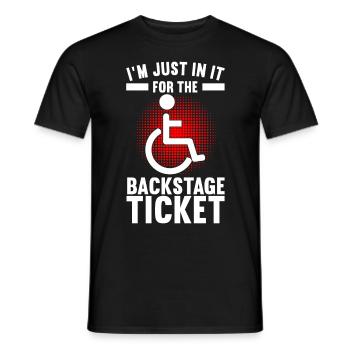 Personnes en fauteuil roulant Fauteuil roulant - T-shirt homme - noir - Devant - AI Model Male 178 light (178cm)