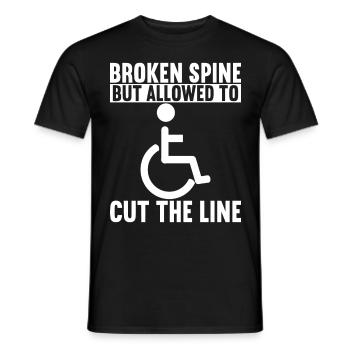 Personnes en fauteuil roulant Fauteuil roulant - T-shirt homme - noir - Devant - AI Model Male 178 light (178cm)