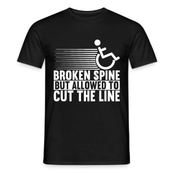 Personnes en fauteuil roulant Fauteuil roulant - T-shirt homme - noir - Devant - AI Model Male 178 light (178cm)