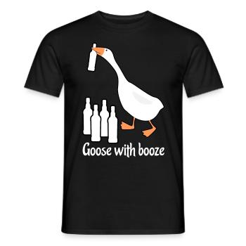 Oie avec oies alcoolisées - T-shirt homme - noir - Devant - AI Model Male 178 light (178cm)