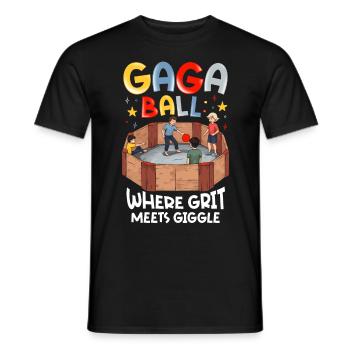 Gagaball Gaga Ball Where Grit Meets Giggle - Men's T-Shirt - black - Front - AI Model Male 178 light (178cm)
