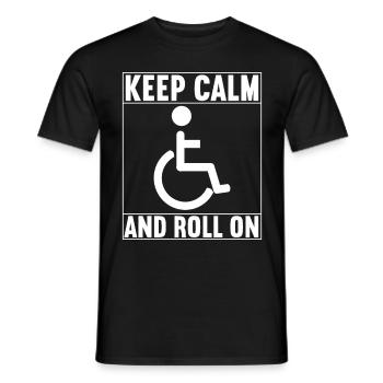 Personnes en fauteuil roulant Fauteuil roulant - T-shirt homme - noir - Devant - AI Model Male 178 light (178cm)