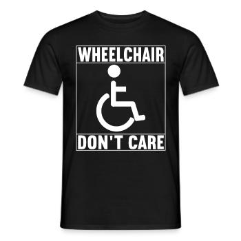 Personnes en fauteuil roulant Fauteuil roulant - T-shirt homme - noir - Devant - AI Model Male 178 light (178cm)