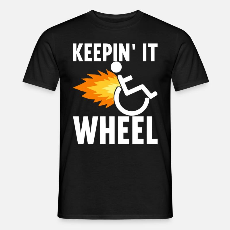 Rollstuhlfahrer Rollstuhl - Männer T-Shirt - Schwarz