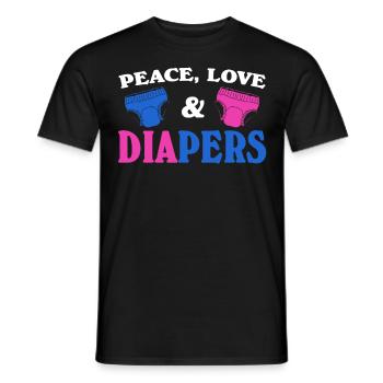 Diapers Pregnancy Announcement Baby - Men's T-Shirt - black - Front - AI Model Male 178 light (178cm)