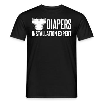 Diapers Baby Babies Parents Diaper - Men's T-Shirt - black - Front - AI Model Male 178 light (178cm)
