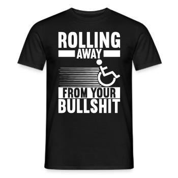Personnes en fauteuil roulant Fauteuil roulant - T-shirt homme - noir - Devant - AI Model Male 178 light (178cm)