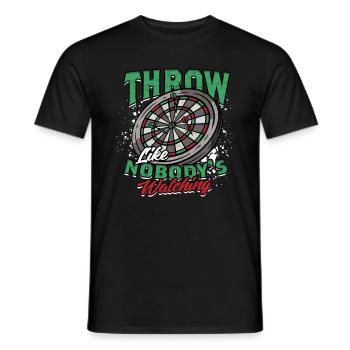 Dart Dartspieler Throw Like Nobody's Watching - Männer T-Shirt - Schwarz - Vorne - AI Model Male 178 light (178cm)