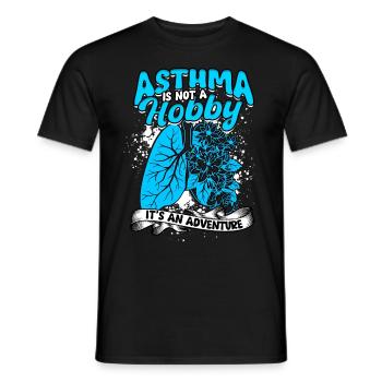 Asthma Is Not A Hobby It's An Adventure - Men's T-Shirt - black - Front - AI Model Male 178 light (178cm)
