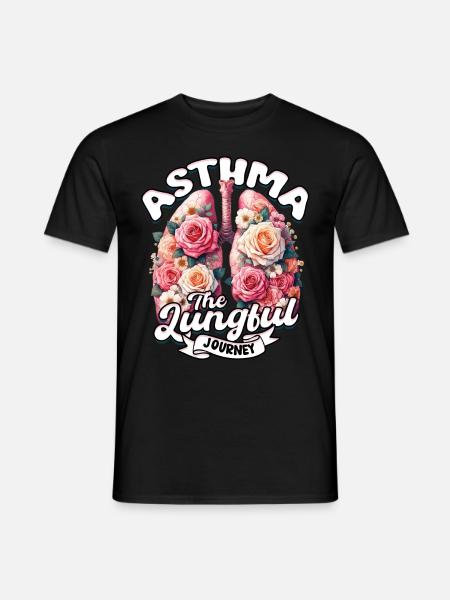Asthma The Lungful Journey Asthmatiker - Männer T-Shirt - Schwarz