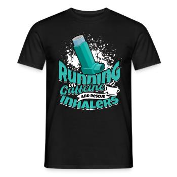 Asthma Running On Caffeine And Rescue Inhalers - Männer T-Shirt - Schwarz - Vorne - AI Model Male 178 light (178cm)