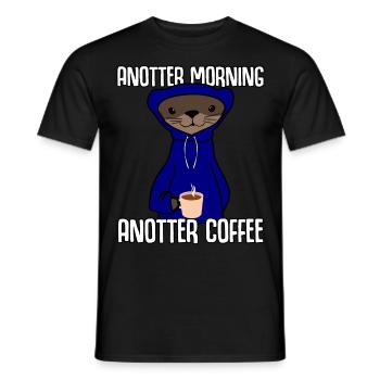 Loutre Café Loutre Loutre de mer Loutre Anotter Loutres - T-shirt homme - noir - Devant - AI Model Male 178 light (178cm)