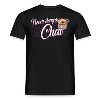 Chai Tea Joke Chai Latte - Men's T-Shirt - black - Front - AI Model Male 178 light (178cm)