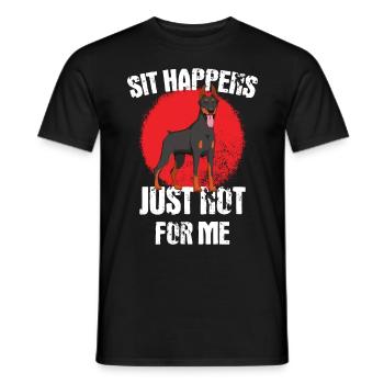 Sit Happens Dog Huntetrainer Dog School, Dogs - Men's T-Shirt - black - Front - AI Model Male 178 light (178cm)