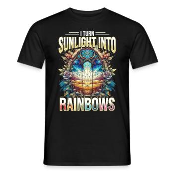 Les vitraux transforment la lumière du soleil en arcs-en-ciel - T-shirt homme - noir - Devant - AI Model Male 178 light (178cm)