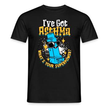 J’ai de l’asthme Quel est votre superpouvoir ? - T-shirt homme - noir - Devant - AI Model Male 178 light (178cm)