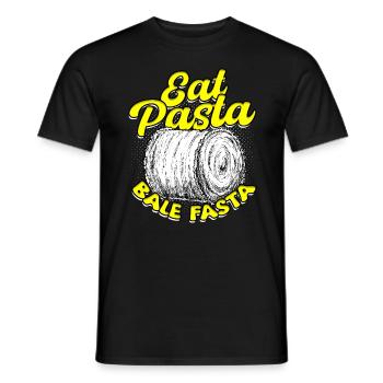 Landwirt Heuballen Eat Pasta Bale Fasta - Männer T-Shirt - Schwarz - Vorne - AI Model Male 178 light (178cm)