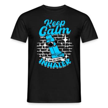 Asthme Les asthmatiques gardent leur calme et utilisent leur inhalateur - T-shirt homme - noir - Devant - AI Model Male 178 light (178cm)